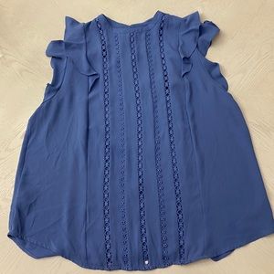 Ann Taylor Women’s Blue Ruffle Design Blouse